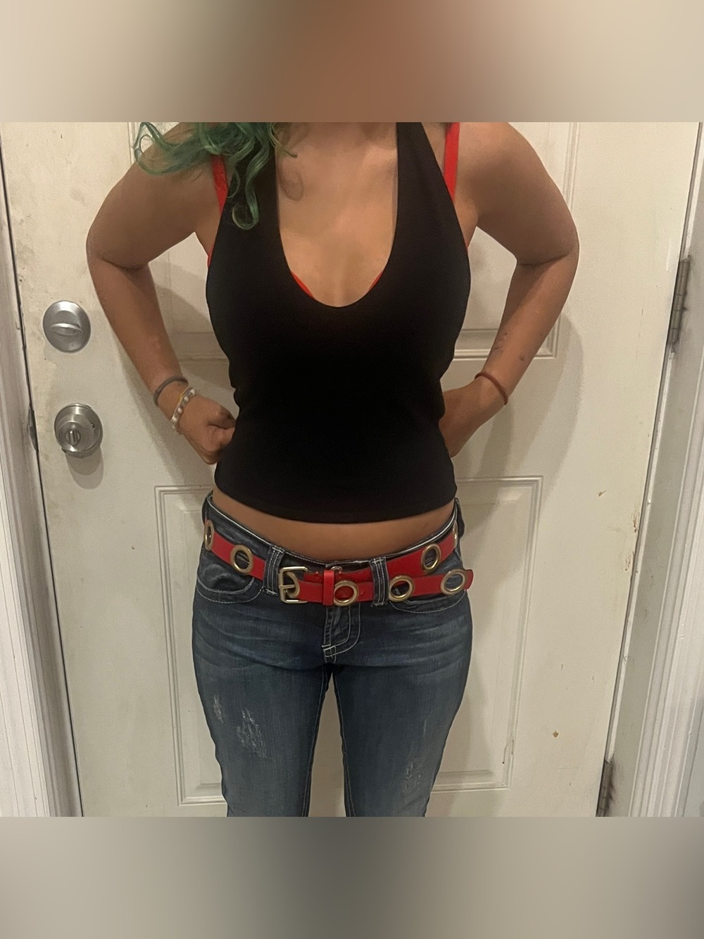 Y2K adjustable halter top